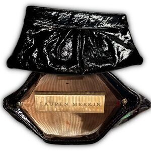 Lauren Merkin Black Patent Leather Clutch